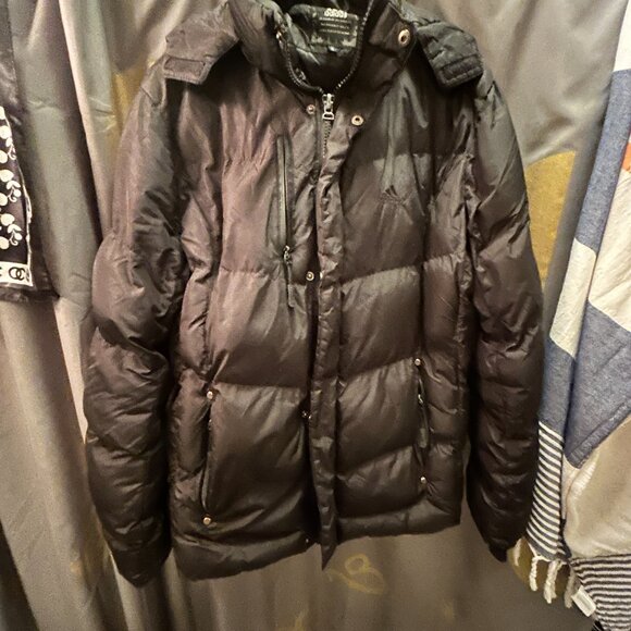 Adidas XL Vintage Y2K Puffer Jacket Detachable Hood Breast/Sleeve Pockets Unisex - Picture 1 of 10